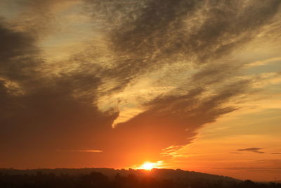 Scenic view of dramatic sky during sunset