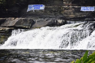 Scenic view of waterfall