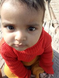 Close-up portrait of cute boy