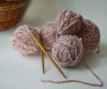 Close-up of wool on table