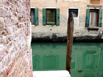 Canal against residential buildings