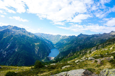 Scenic view of mountains against sky