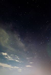 Low angle view of star field at night