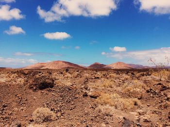 Surface level of desert in timanfaya national park