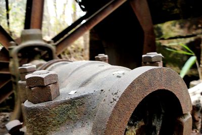 Close-up of metal wheel