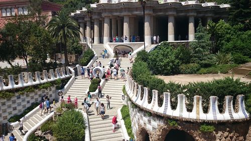 Tourist visiting park guell