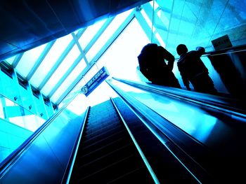 Low angle view of escalator