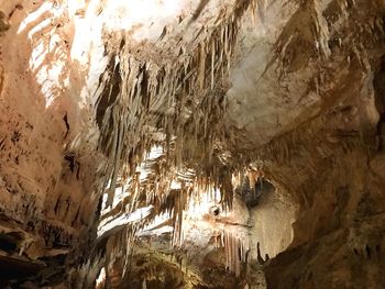 Low angle view of rock formation in cave