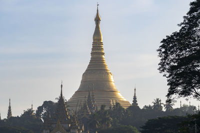 Low angle view of temple against sky