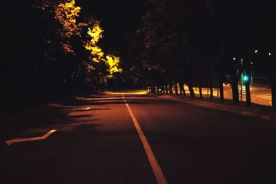 Empty road at night