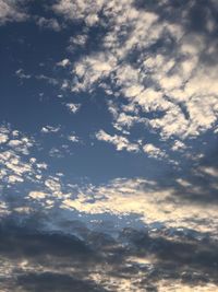 Low angle view of clouds in sky