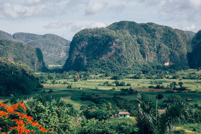 Scenic view of mountains against sky