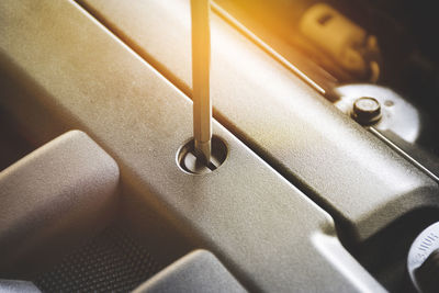 High angle view of computer keyboard