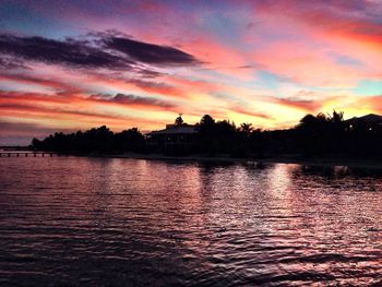 Scenic view of sea at sunset