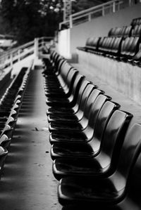 Empty seats arrangement at stadium
