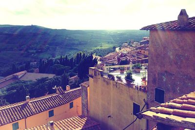 View of townscape against sky