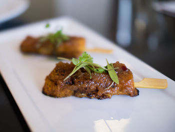 Close-up of food in plate