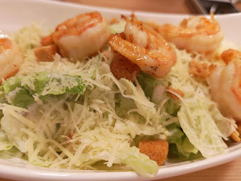 Close-up of meal served in plate