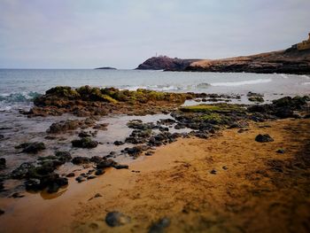 Scenic view of beach against sky