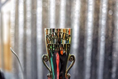 Close-up of a trophy cup
