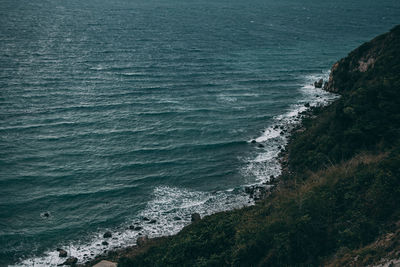 High angle view of beach