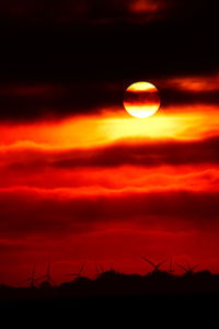 Scenic view of dramatic sky during sunset