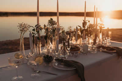 Place setting on table