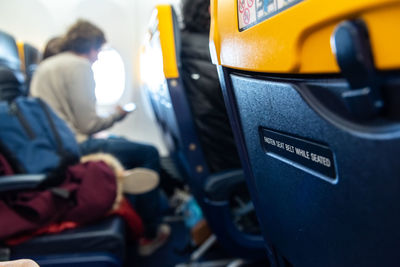 People sitting in airplane