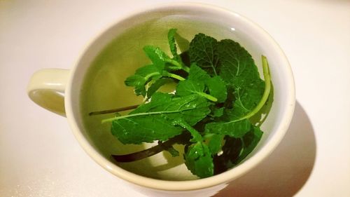 Close-up of tea in container