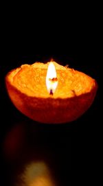 Close-up of lit candle