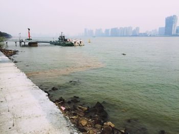 Boats in harbor