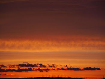 Scenic view of dramatic sky during sunset