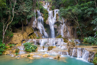 The kuang si falls, sometimes spelled kuang xi or known as tat kuang si ,luang prabang