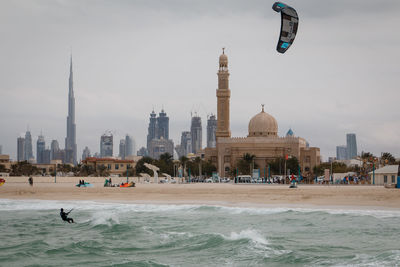 View of city buildings at waterfront