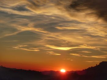 Silhouette of landscape at sunset