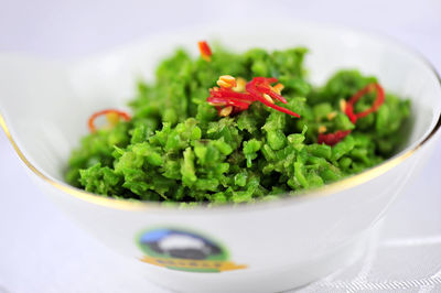 Close-up of served food in bowl