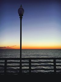 Scenic view of sea against clear sky during sunset