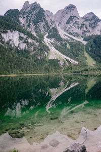 Scenic view of lake and mountains