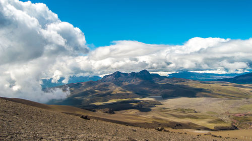 Scenic view of arid landscape against sky