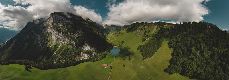 Panoramic view of mountains against sky