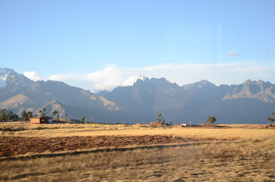 Scenic view of mountains against sky