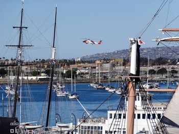 Boats in harbor