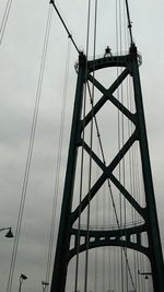 Low angle view of suspension bridge