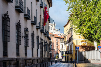 Sacramento street in historic centre of madrid. madrid de los austrias quarter