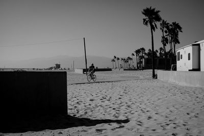 Scenic view of beach against clear sky