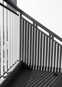 Staircase of building against clear sky