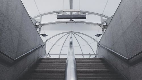 Low angle view of escalator