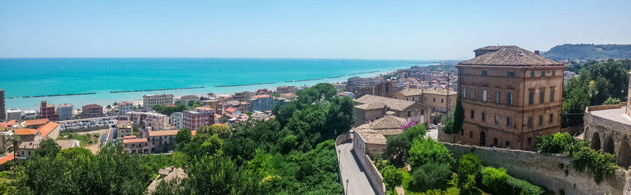 Ultra wide view of grottammare in italy.