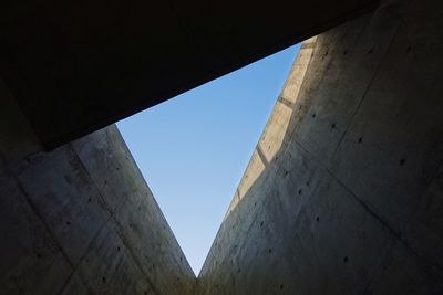 Low angle view of built structure against clear sky