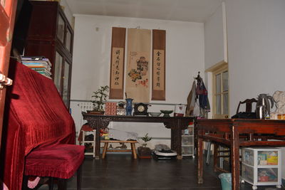 People standing on table at home